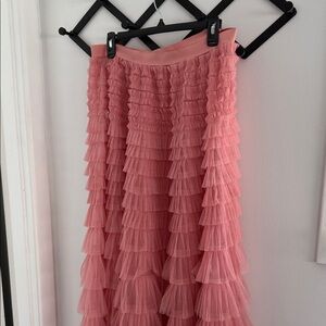 Free People Pink Ruffled Skirt